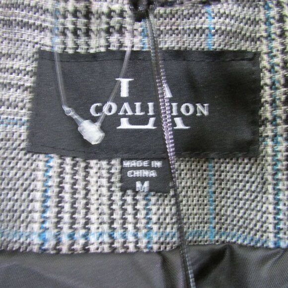 Coalition LA Women's Medium Plaid Blazer Jacket - Grey - W406F1 - Picture 3 of 8